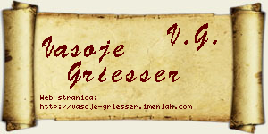 Vasoje Griesser vizit kartica